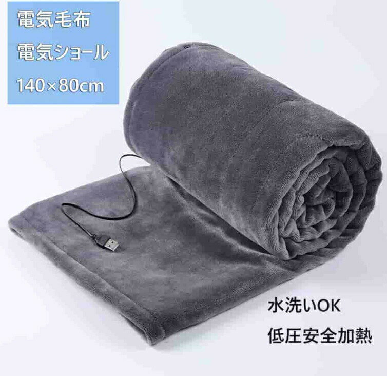 電気毛布 電気敷毛布 洗える 電気毛布 USB給電 ダニ退治 掛け敷き兼用 旅行 キャンプ アウトドア 毛布 省エネ 温度調節 ふわふわ フランネル ひざ掛け 140x80cm ダニ退治 洗濯機洗い可