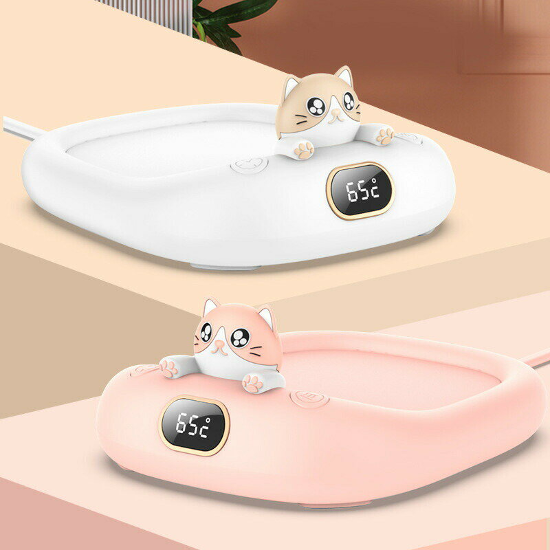 カップウォーマー コースター USB式 マグウォーマー カップパッド 温度表示 三段階調温 マグ加熱パッド 電熱 保温コースター コンパクト オフィス 卓上