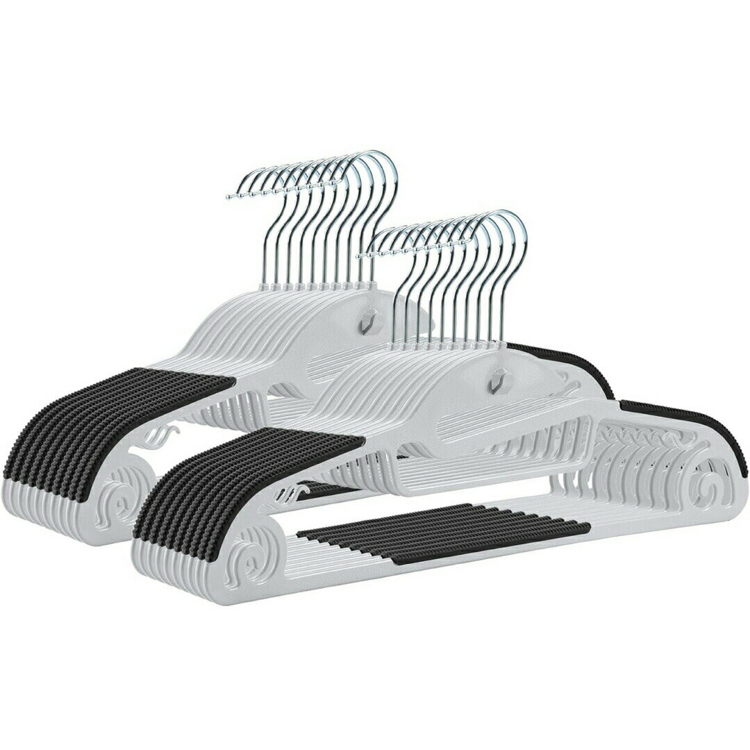 ハンガー 20本組 かたくずれ防止連結フック付き360度回転フック