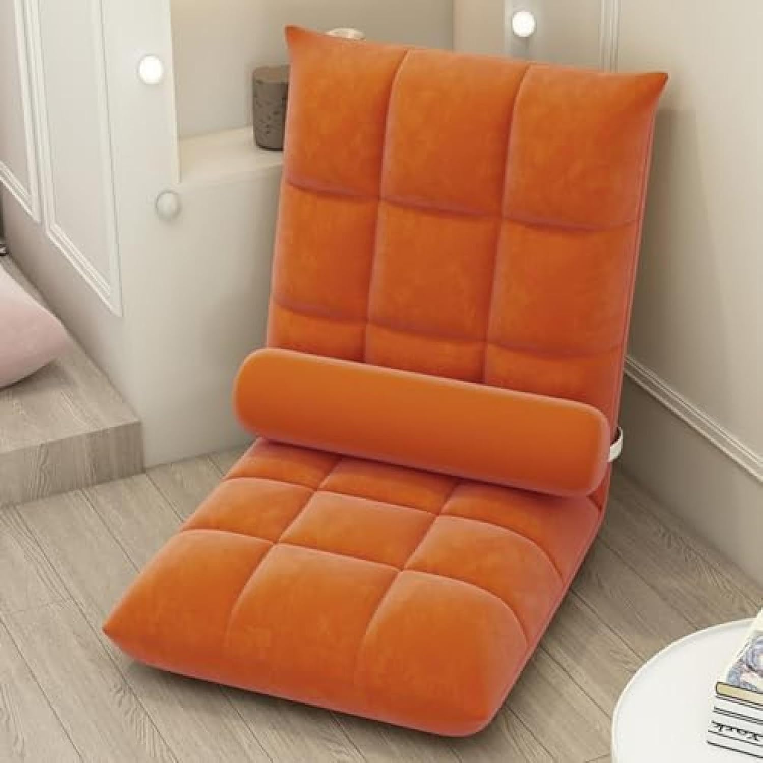 Legless Chairs - 座椅子 一人掛けソファー ゆったりワイド大きい 洗えるカバーニング 背もたれ ハイバック 180度フラット可能 寝れる 姿勢安定 立体形状座面 14cm肉厚クッション あぐら座椅子 リクライニング 低