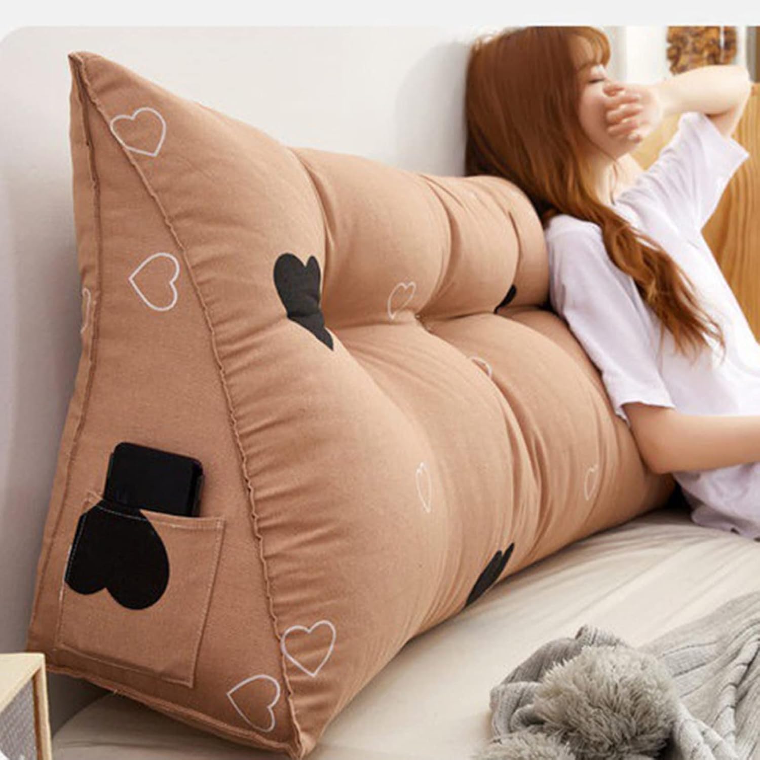 背もたれ クッション 三角 ウェッジ枕 腰枕 椅子用 仮眠用 腰クッション 低反発クッション 洗える 休憩 背中 寝室 ブルー ベッド用背中腰楽 ベッドクッション 低反発 抱き枕 防止 ゴロ寝 読書枕(3.0)