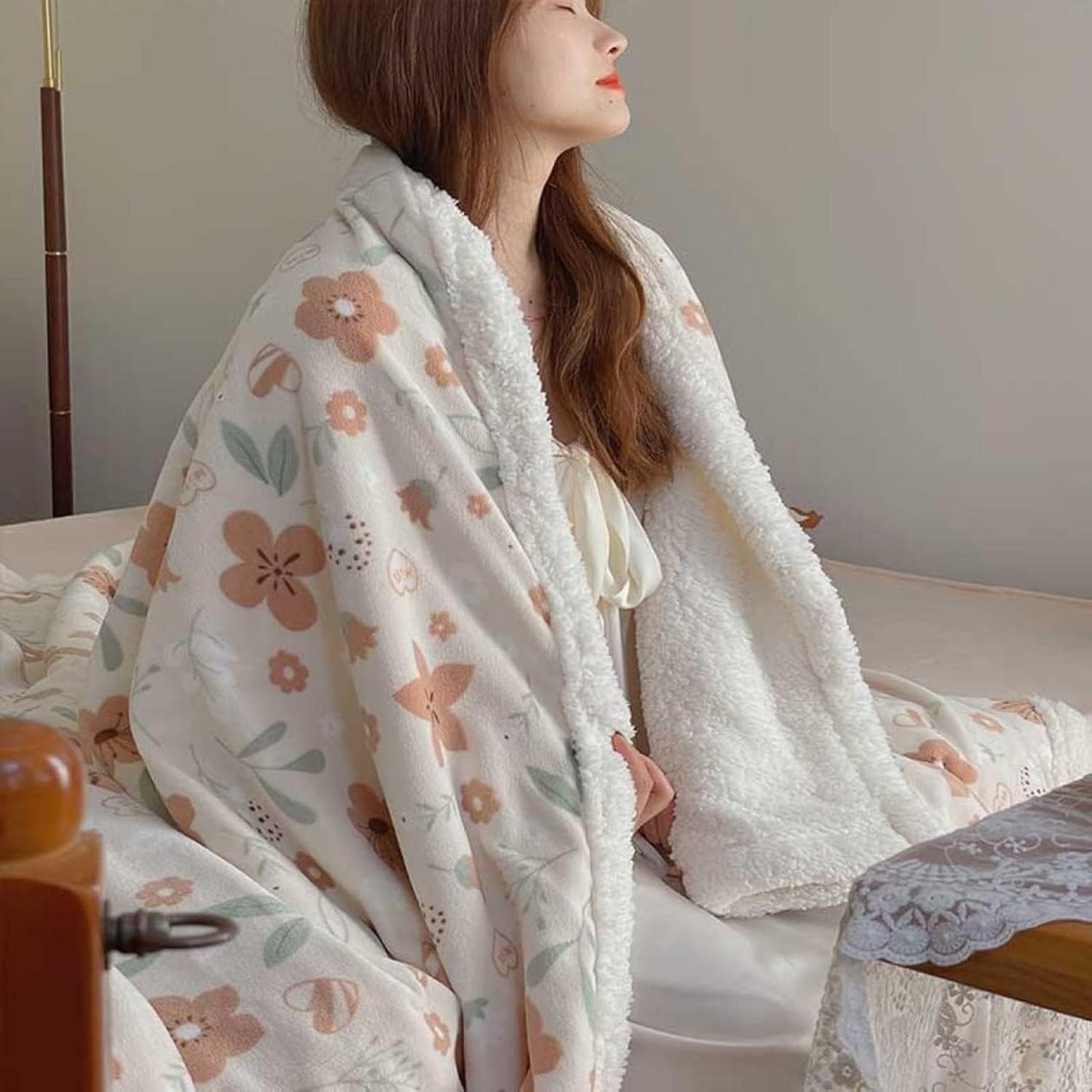 ブランケット 二枚合わせ 毛布 厚手 ボリューム あったか ぶらんけっと 北欧風 なめらか 毛抜けない オ..