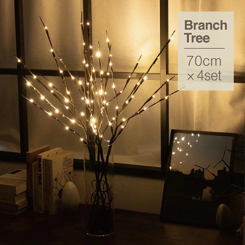 Christmas Tree - ブランチツリー 枝 ツリー 70cm 北欧 枝ツリー インテリア イルミネーション ライト LED クリスマスツリー おしゃれ 木 スリムツリー 室内 装飾 プレゼント ラッピング 送料無料 高評価