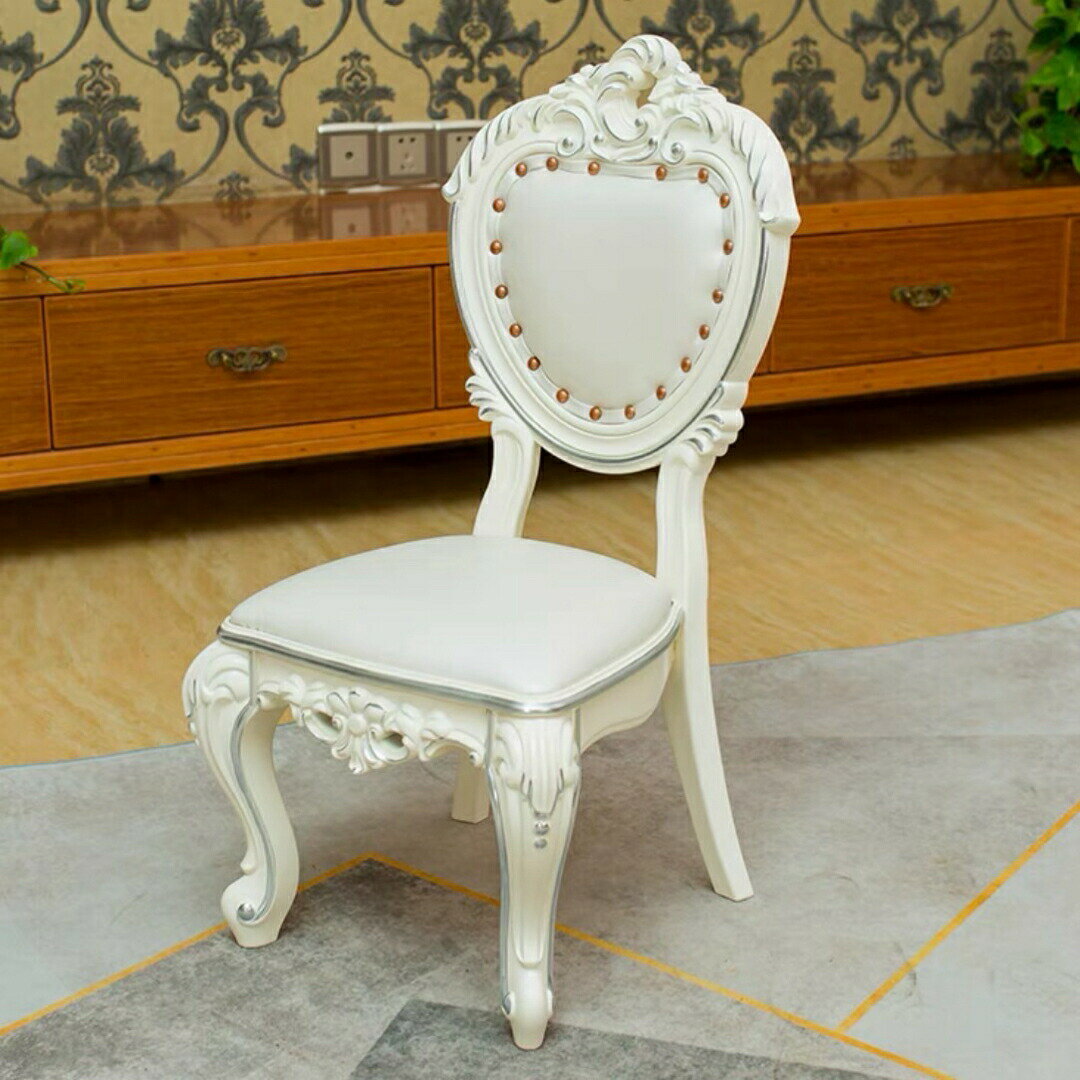 樂天商城 - アンティーク調ロココ調 ．木彫り枠背もたれ付きスツール 椅子イス いす スツール