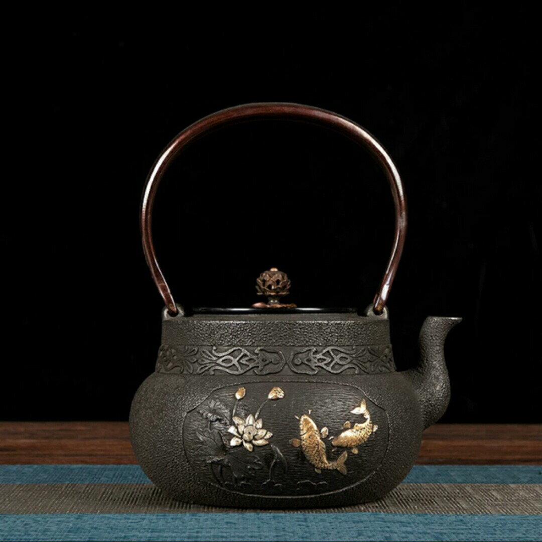 鋳鉄製鉄瓶 南部鉄瓶 手作り 老鉄瓶 やかんを沸かす 提梁鉄瓶 お茶の道具