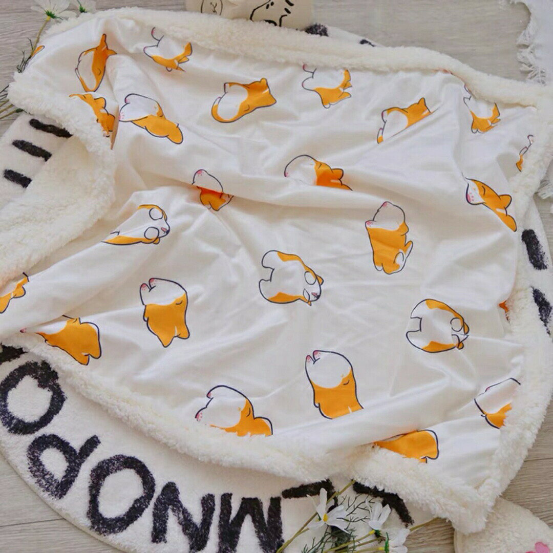 可愛い 毛布 ブランケット ひざ掛け かけ布団100x150 コーギー雑貨