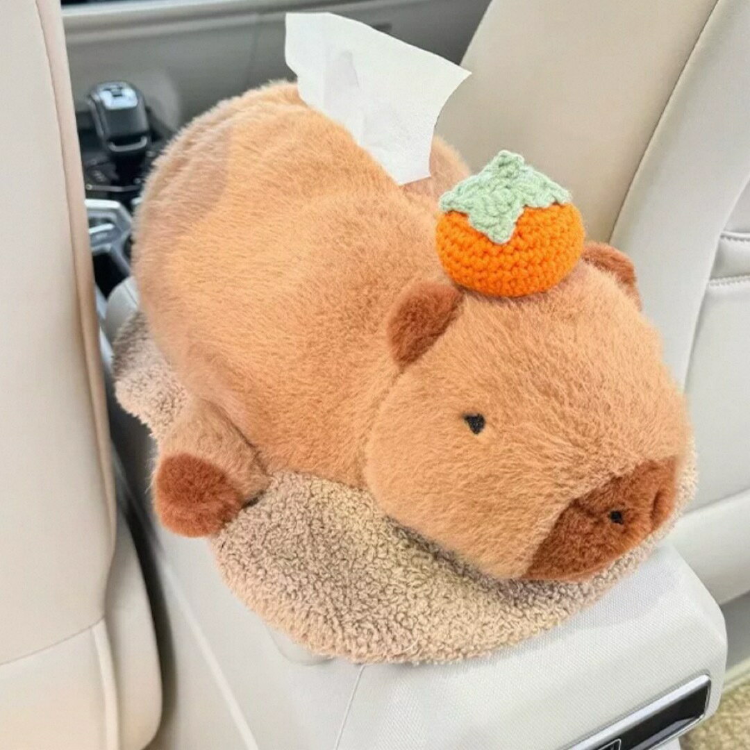 カピバラ ティッシュケース ぬいぐるみ ティッシュカバー 車載用ティッシュ