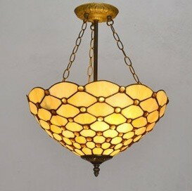 ステンドグラス．ペンダントライト豪華天井照明ステンドグラスランプ ガラス工芸品 電源直結タイプ