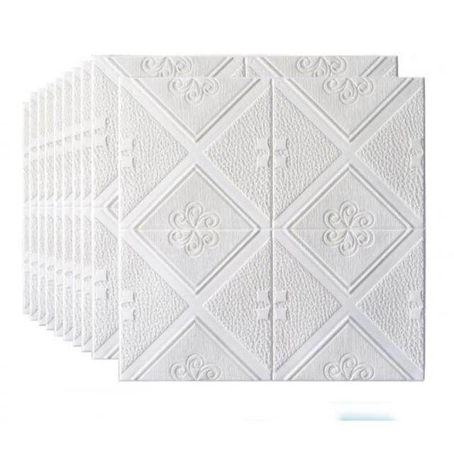 Rakuten - 50枚 70cm×70cm 背景壁 3D立体レンガ模様壁紙 防水 汚い防止