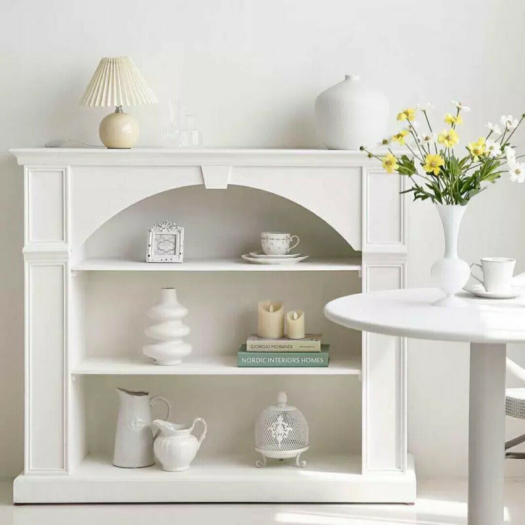 玄関テーブル アンティーク調マントルピース型コンソール花台 置物台サイトテーブル