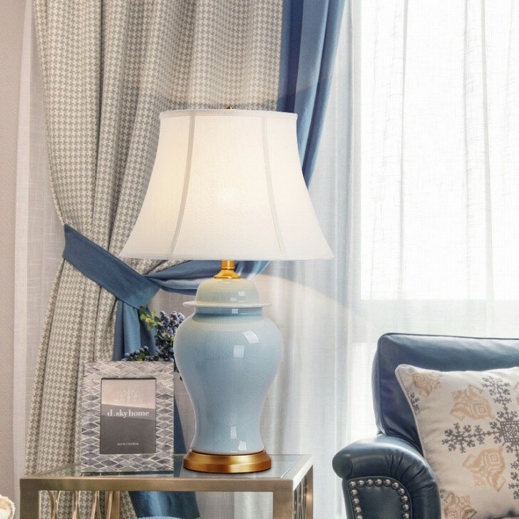 D121インテリア照明 テーブルスタンド 照明スタンド 卓上ステンド．陶器ステンド． 銅スタンド