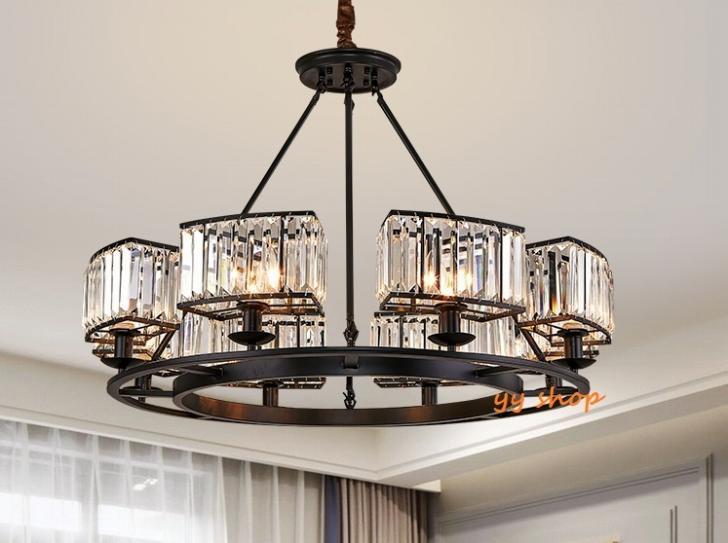 0820L7-6ペンダントライト．洋風照明　シャンデリア　北欧デザイン シーリングライト不可 天井照明.水晶 6灯 電源直結タイプ