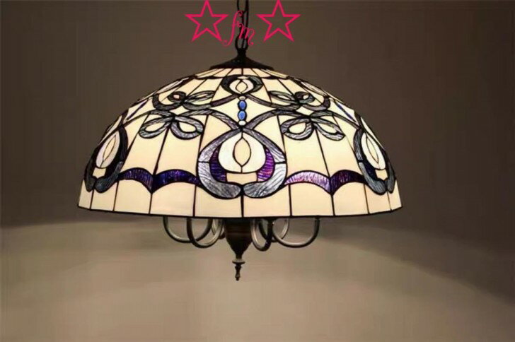 ステンドグラス ペンダントライト 豪華天井照明ステンドグラスランプ ガラス工芸品 電源直結タイプ