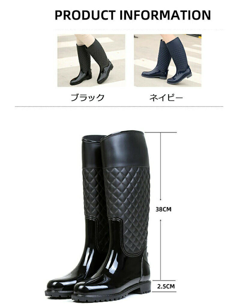 Botas de lluvia Zapatos de lluvia largos de mujer Botas de moda Botas de lluvia Zapatos de lluvia Botas largas Jockey Botas planas a prueba de agua Hermosas piernas Limpio Resistente al deslizamiento Botas de jardinería Trabajo Simple Casual Negro Lluvioso Medidas para el día Lluvioso Medidas para el día Lluvioso Jardinería Al aire libre Llevar zapatos lluviosos Zapatos de lluvia Zapatos de lluvia — vista 3