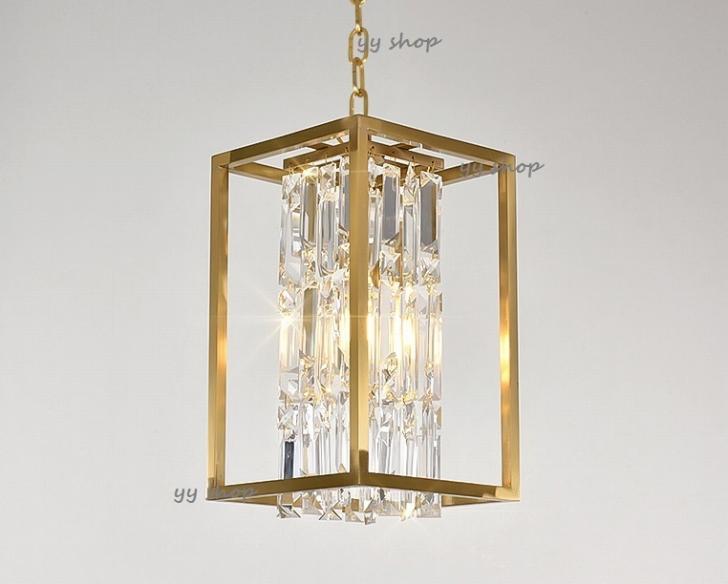 Pendant Lamps - 銅.水晶.高級ペンダントライト．洋風照明 シャンデリア 北欧デザイン シーリングライト不可 天井照明 1灯 電源直結タイプ