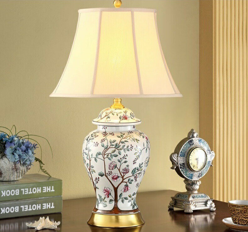 Orchid Lamps - 照明スタンドライト テーブルランプ デスクライト 高級陶器卓上ステンド 高さ66cm