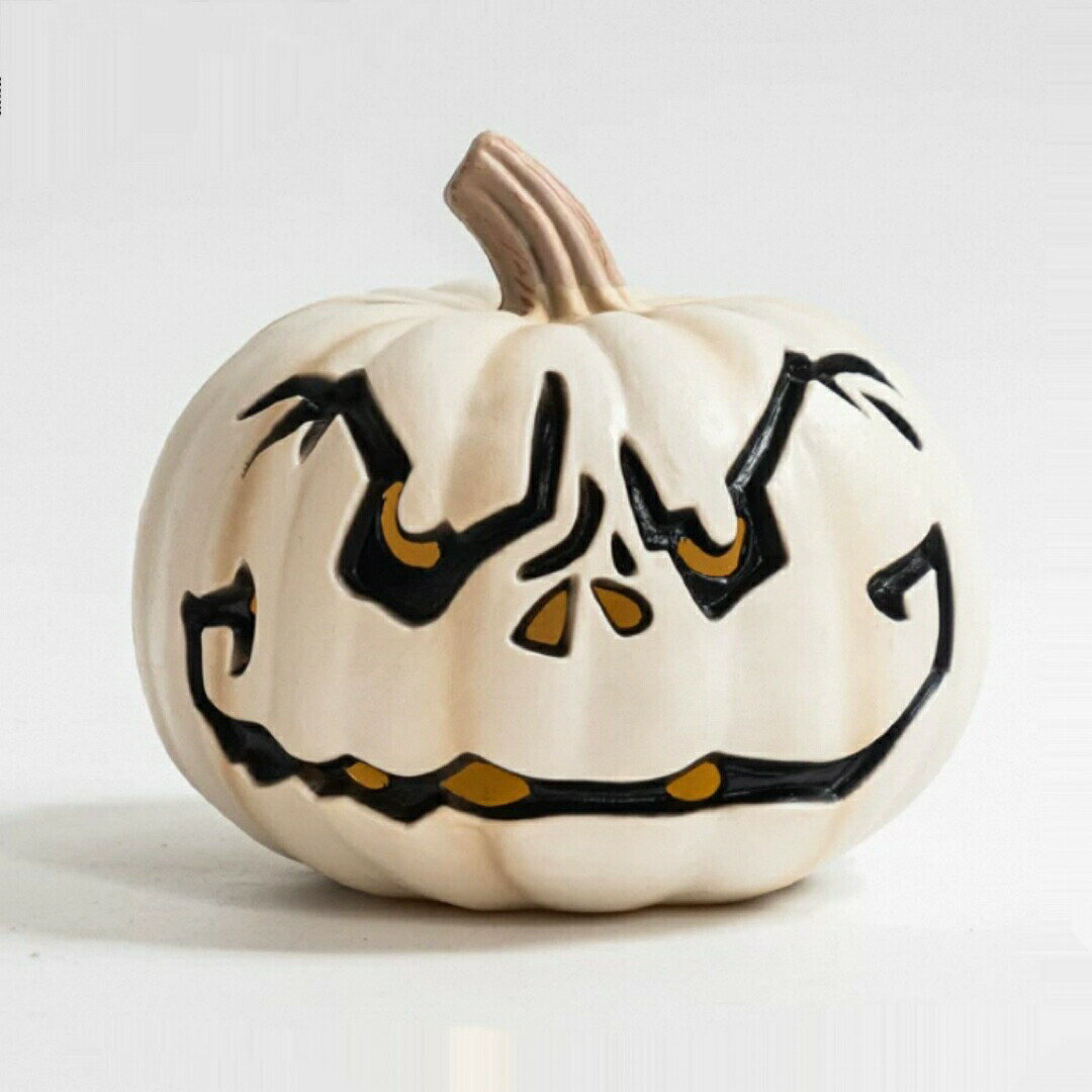 ハロウィン 飾り 白いかぼちゃランタン LEDライト付き モノトーン おしゃれ