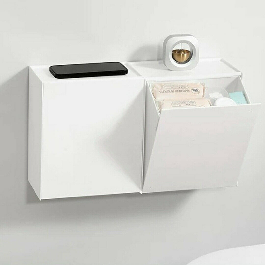 壁掛け収納ボックス 大容量 省スペース サニタリー・日用品収納ケース 粘着式取付