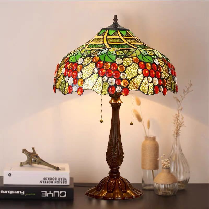 ステンドグラスランプ 卓上スタンド 豪華テーブルランプ 卓上照明 ガラス工芸スタンド
