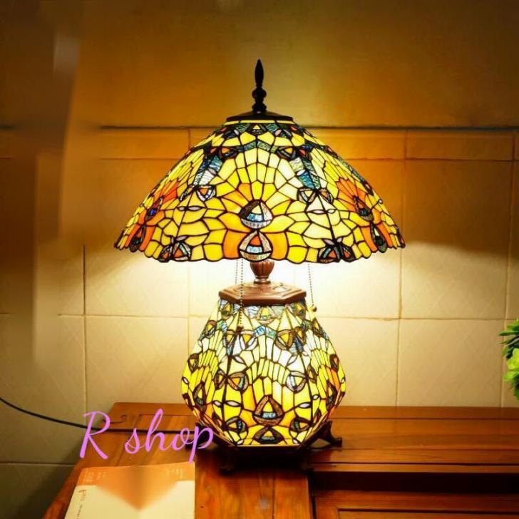 ステンドグラスランプ 卓上スタンド 豪華テーブルランプ 卓上照明 ガラス工芸スタンド