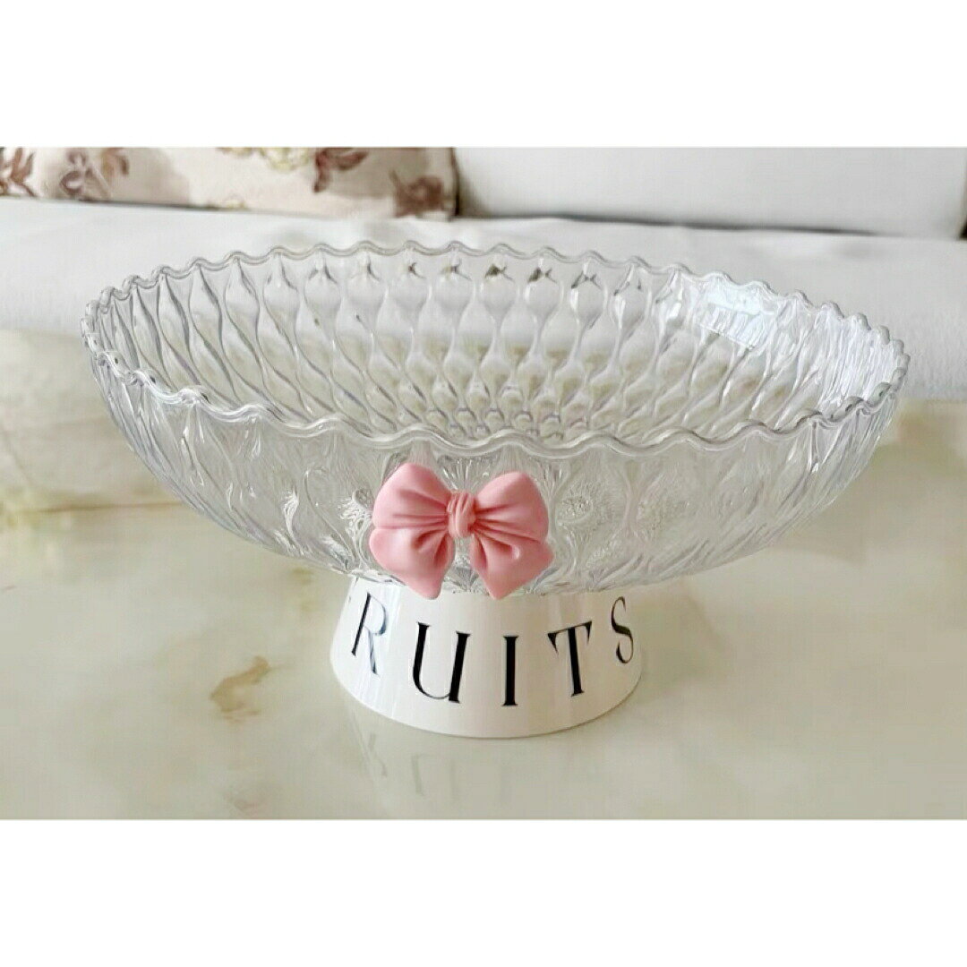 Sinessy 楽天市場店の透明フルーツボウル 排水穴付き 脚付きトレー プラスチック製 おしゃれ 果物皿｜アングル2