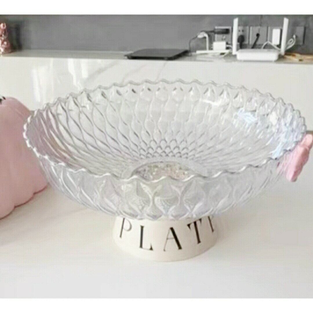 Sinessy 楽天市場店の透明フルーツボウル 排水穴付き 脚付きトレー プラスチック製 おしゃれ 果物皿｜アングル3