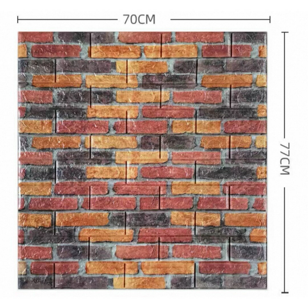 40枚 70x77cm 背景壁 3D立体レンガ模様壁紙 ．防水 汚い防止カビ防止