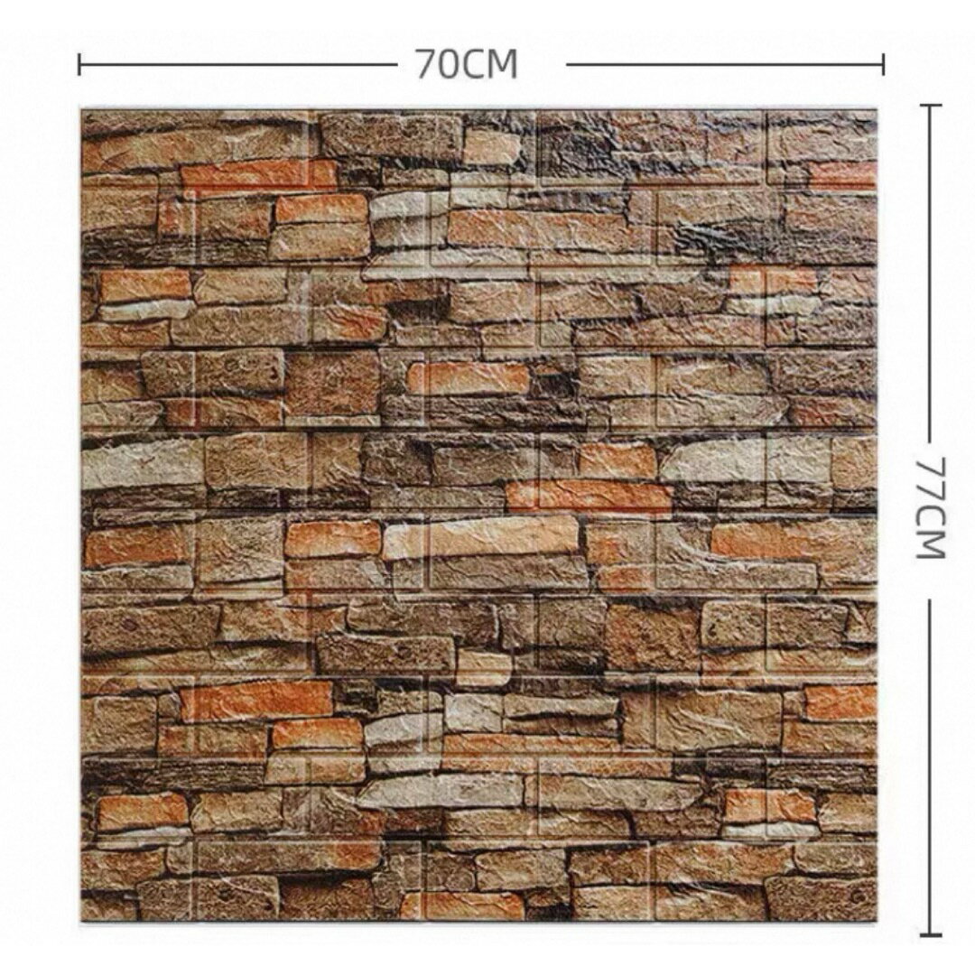 40枚 70x77cm 背景壁 3D立体レンガ模様壁紙 ．防水 汚い防止カビ防止