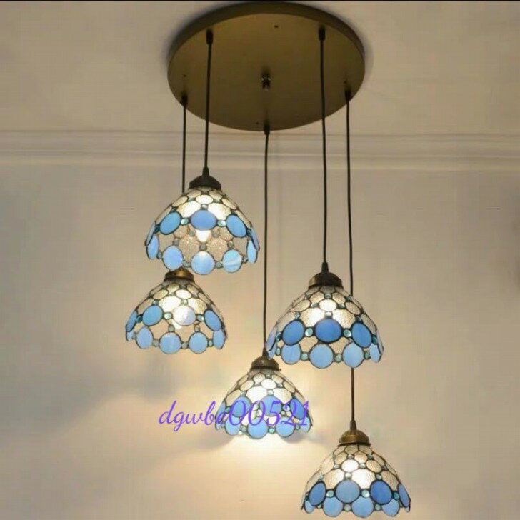 豪華天井照明ステンドグラスランプ ペンダントライト ガラス工芸品 ステンドグラス 電源直結タイプ