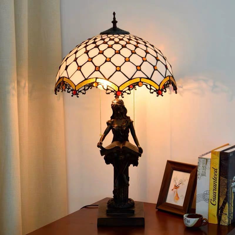 ステンドグラスランプ 卓上スタンド 豪華 テーブルランプ 卓上照明 ガラス工芸スタンド