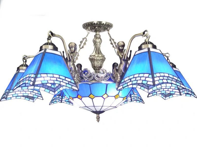 豪華 天井照明 ステンドグラスランプ ペンダントライト ガラス工芸品 ステンドグラス 電源直結タイプ