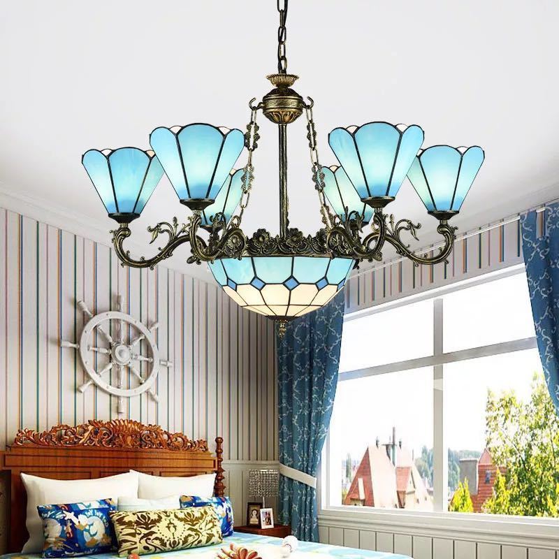 ペンダントライト 豪華 天井照明 ステンドグラスランプ ガラス工芸品 電源直結タイプ