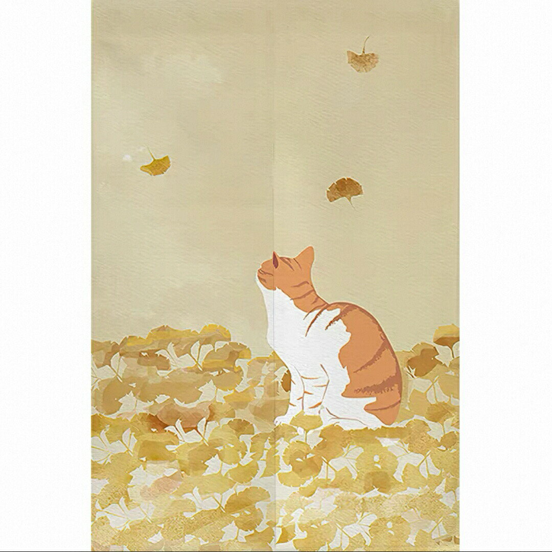 のれん ロング 暖簾 85×150 間仕切り 洋風 猫柄