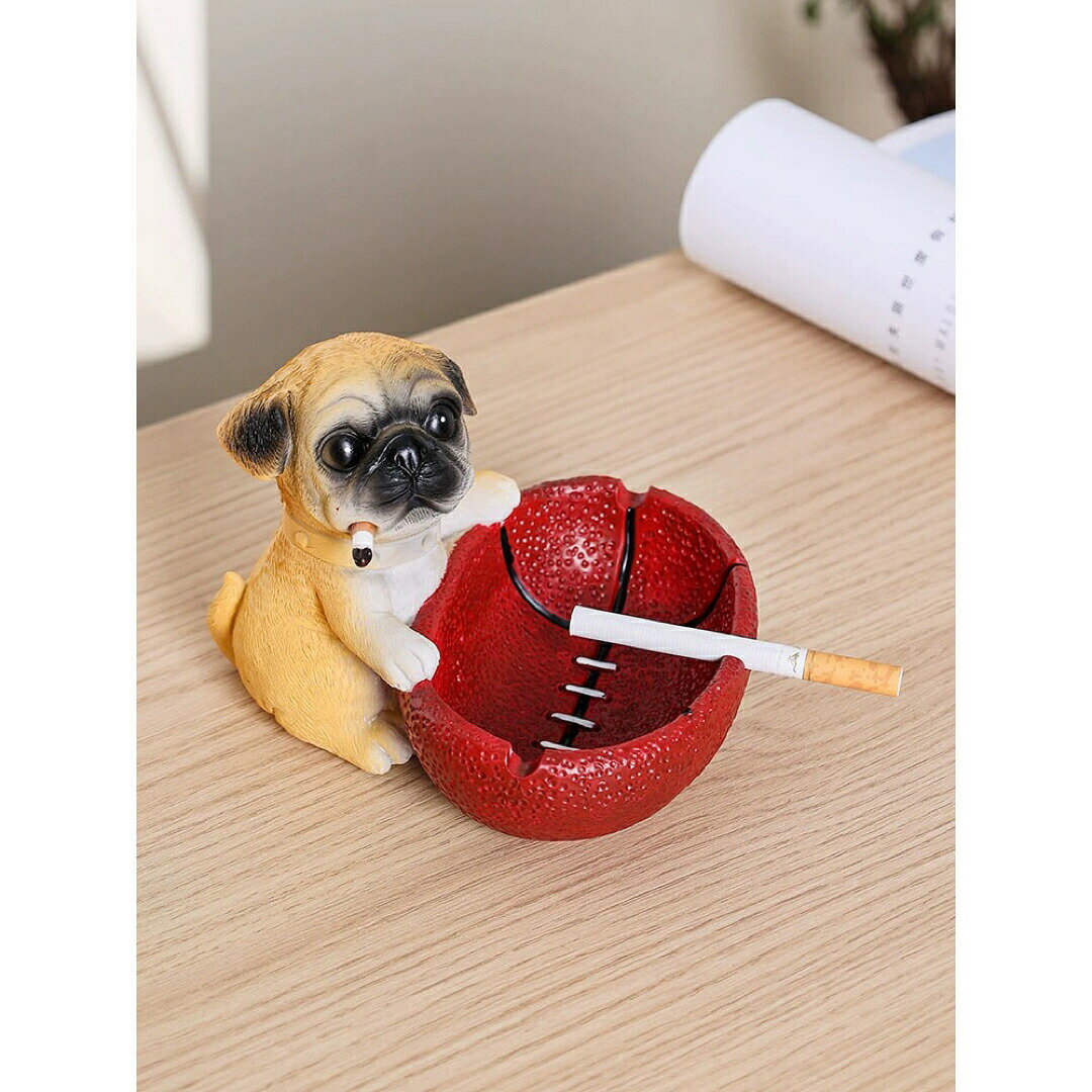 犬型 灰皿 イヌ 卓上収納　小物入れ パグ 置物 PUG