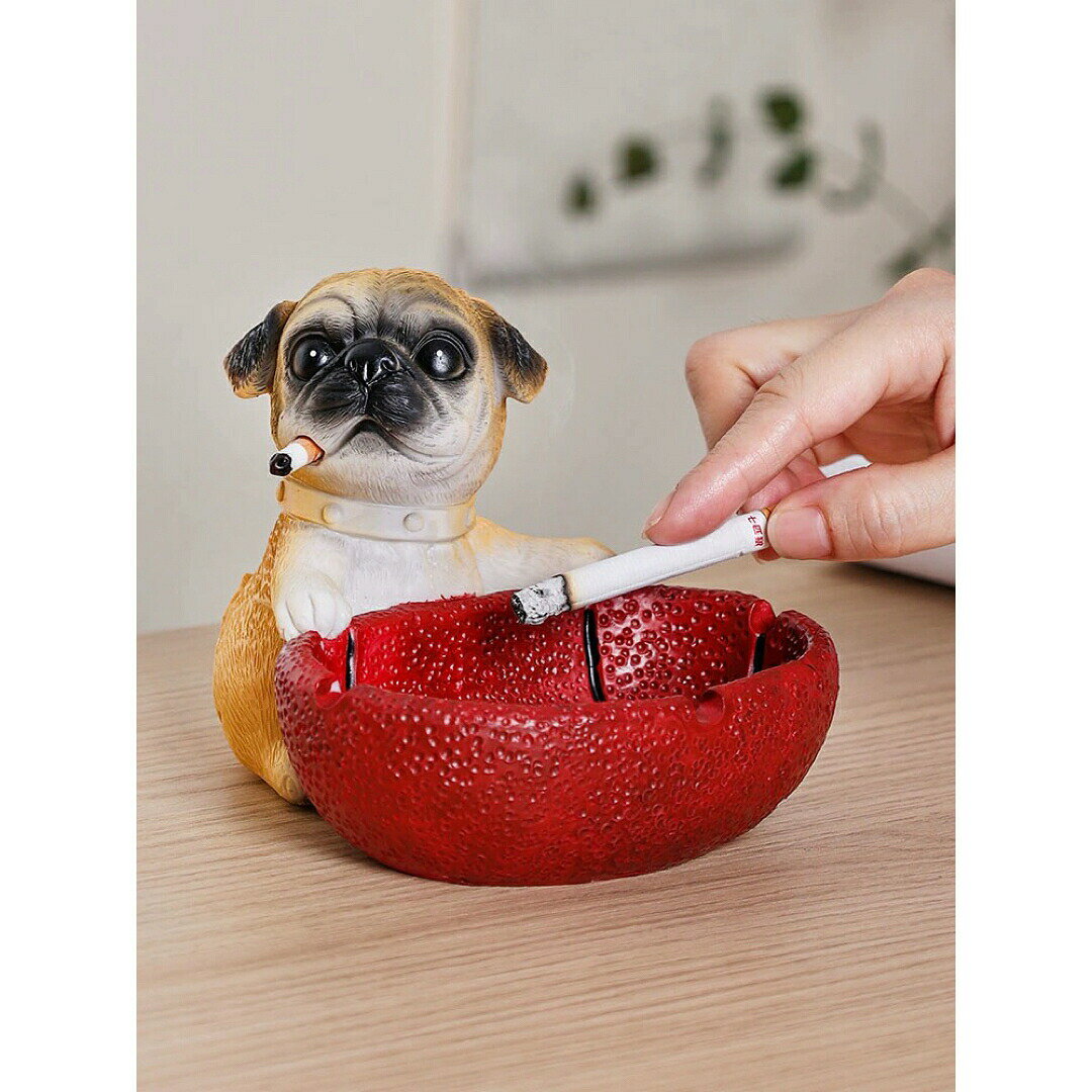犬型 灰皿 イヌ 卓上収納　小物入れ パグ 置物 PUG