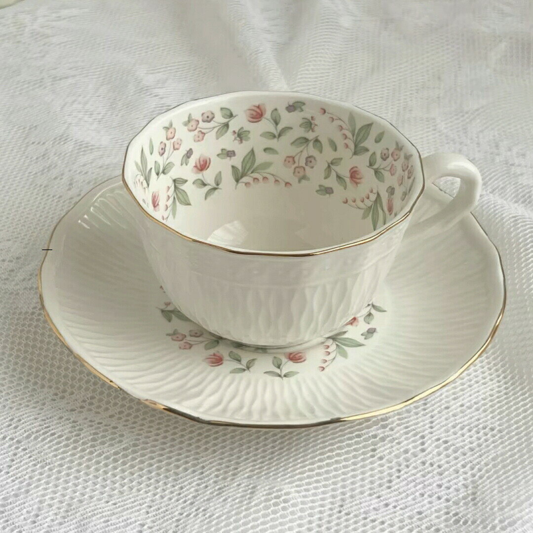 花柄 ティー・コーヒーカップセット カップ＆ソーサー4客セット 陶器ティーセット
