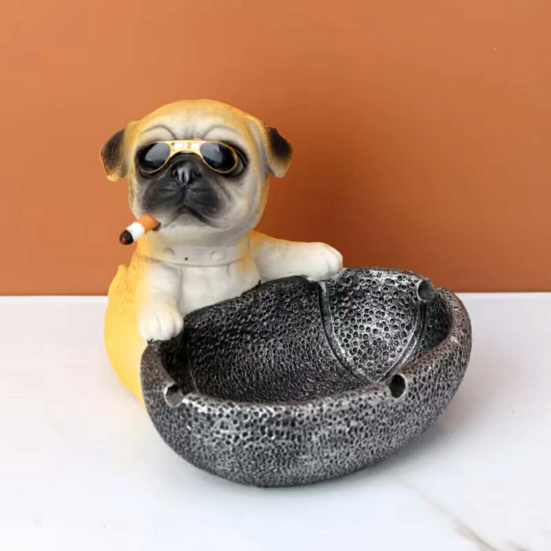 犬型 灰皿 イヌ 卓上収納 小物入れ パグ 雑貨 置物 PUG
