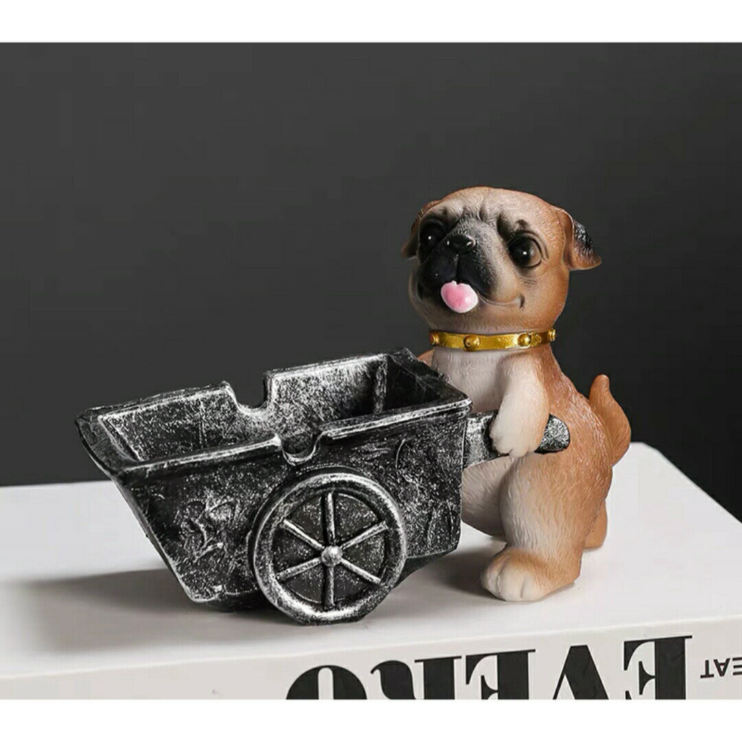 パグ 置物 小物入れドッグ 犬 収納ボックス 卓上収納 雑貨 収納 灰皿