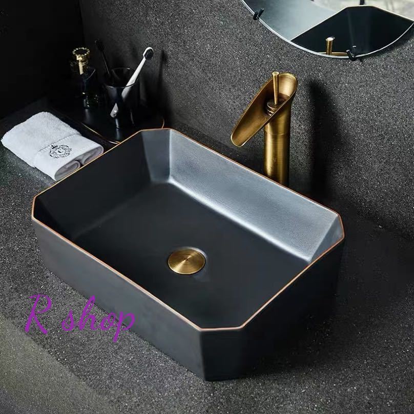 樂天商城 - 置き型 洗面ボウルセット 手洗い器 デザイン 陶磁器 手洗い鉢 洗面台 蛇口 排水ホース付き