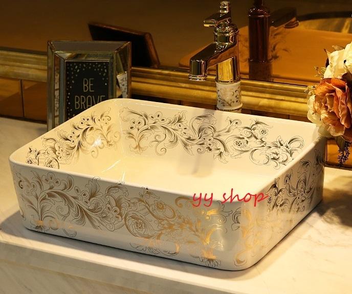 樂天商城 - 豪華 洗面ボウルセット 陶器洗面台 トイレ 手水鉢 手洗器 手洗い鉢 洗面器　蛇口 排水金具付き