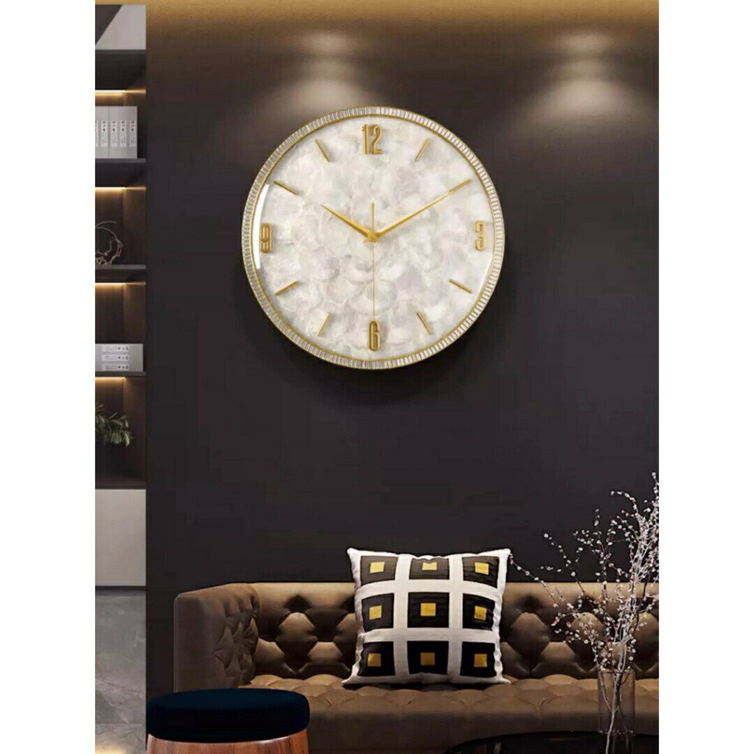 高級 壁掛け時計 かけ時計 北欧 インテリア ガラス掛け時計 キラキラ 貝入れ 部屋飾り