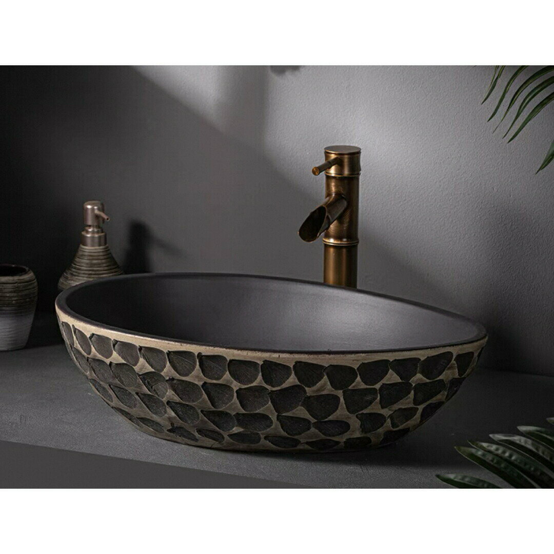 高級感洗面台 洗面ボウルセット洗面ボール 陶器 手水鉢 手洗器蛇口 排水金具付き