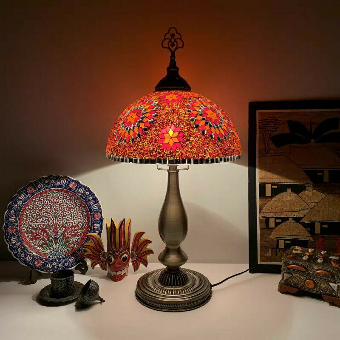 トルコモザイクランプ テーブルランプ ステンドグラス インテリア照明 ベッド灯