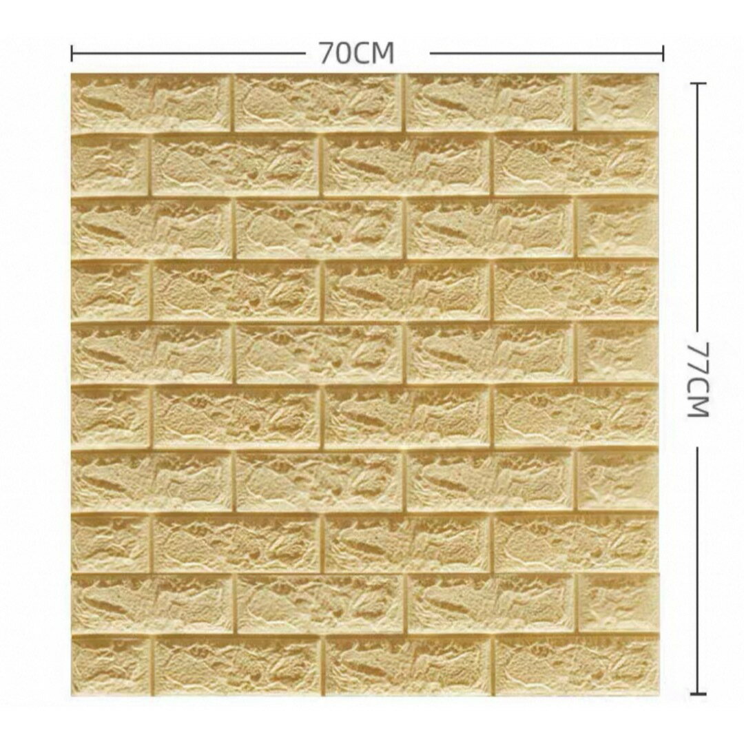 40枚 70x77cm 背景壁 3D立体レンガ模様壁紙 ．防水 汚い防止カビ防止