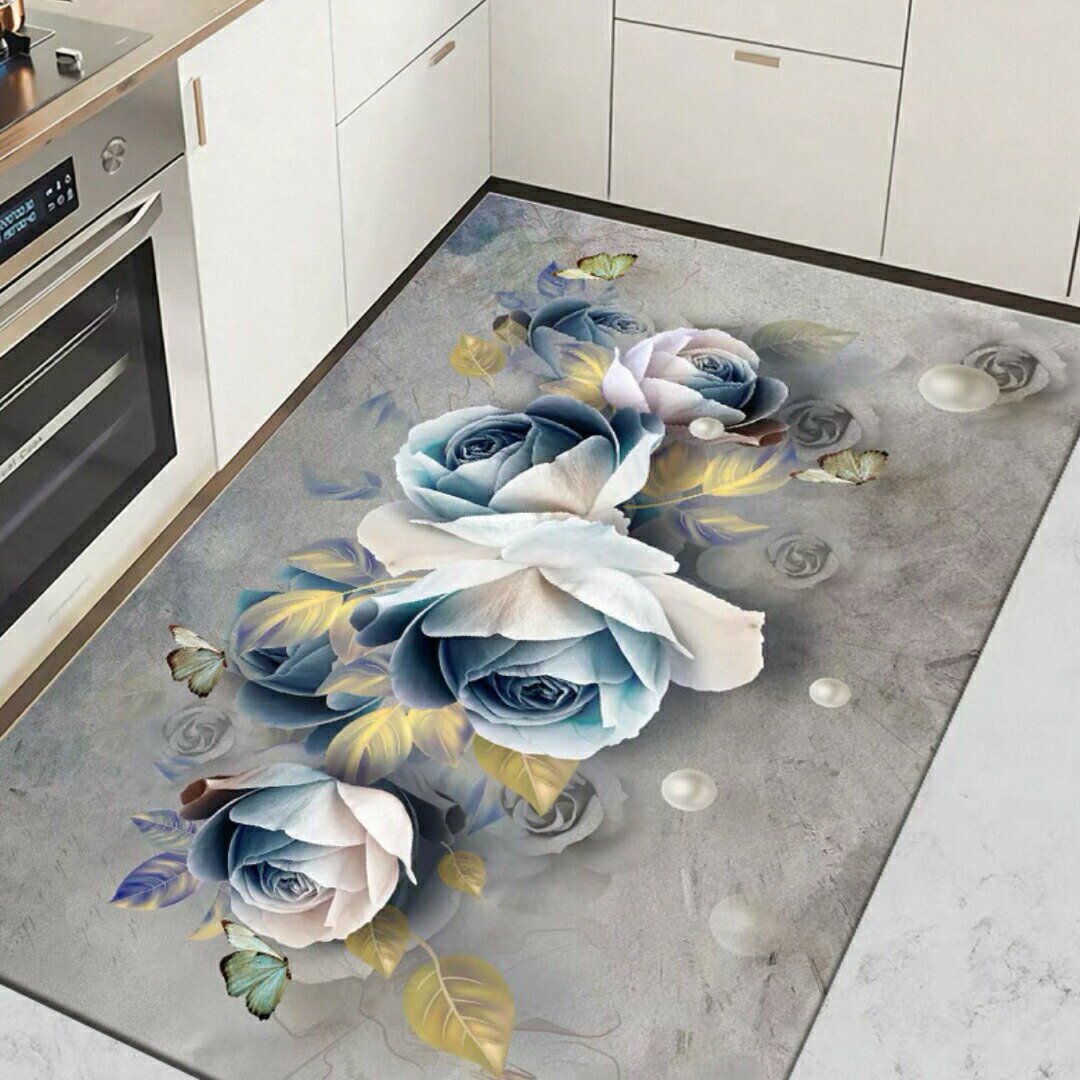 キッチンマットPVC防水防油防滑 玄関マット 台所マット 拭ける フロアマット