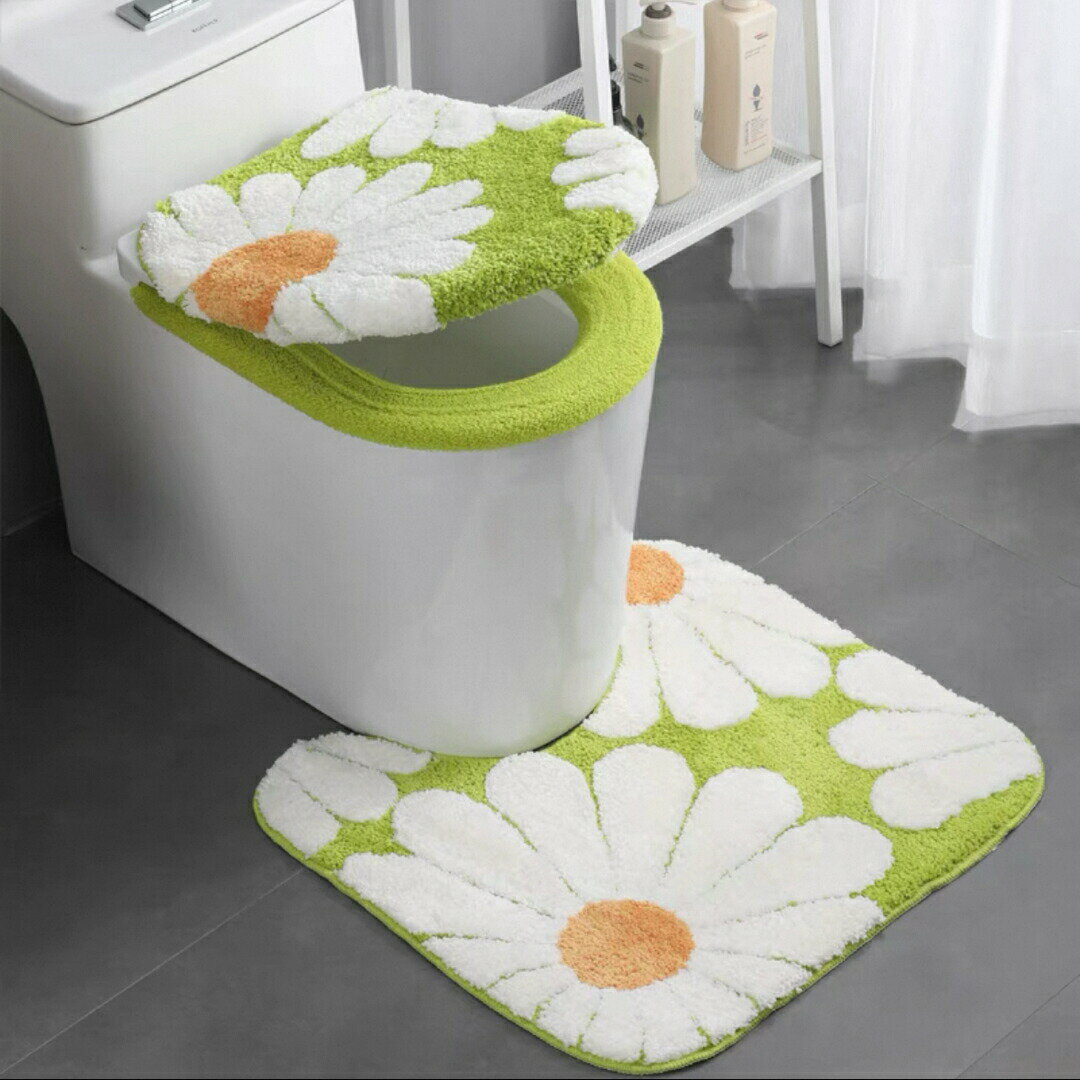 トイレマットセット可愛い　トイレカバー3点セット