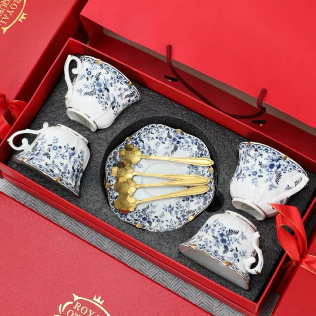 花柄 ティー・コーヒーカップセット カップ＆ソーサー4客セット 陶磁器ティーセット