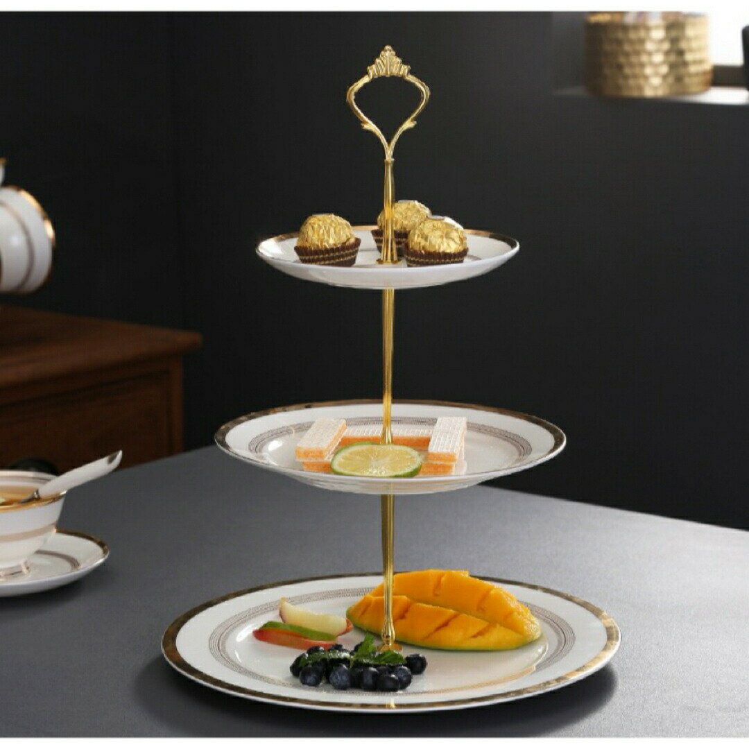 ケーキスタンド プレート3段セット アフタヌーンティー フルーツ トレー皿