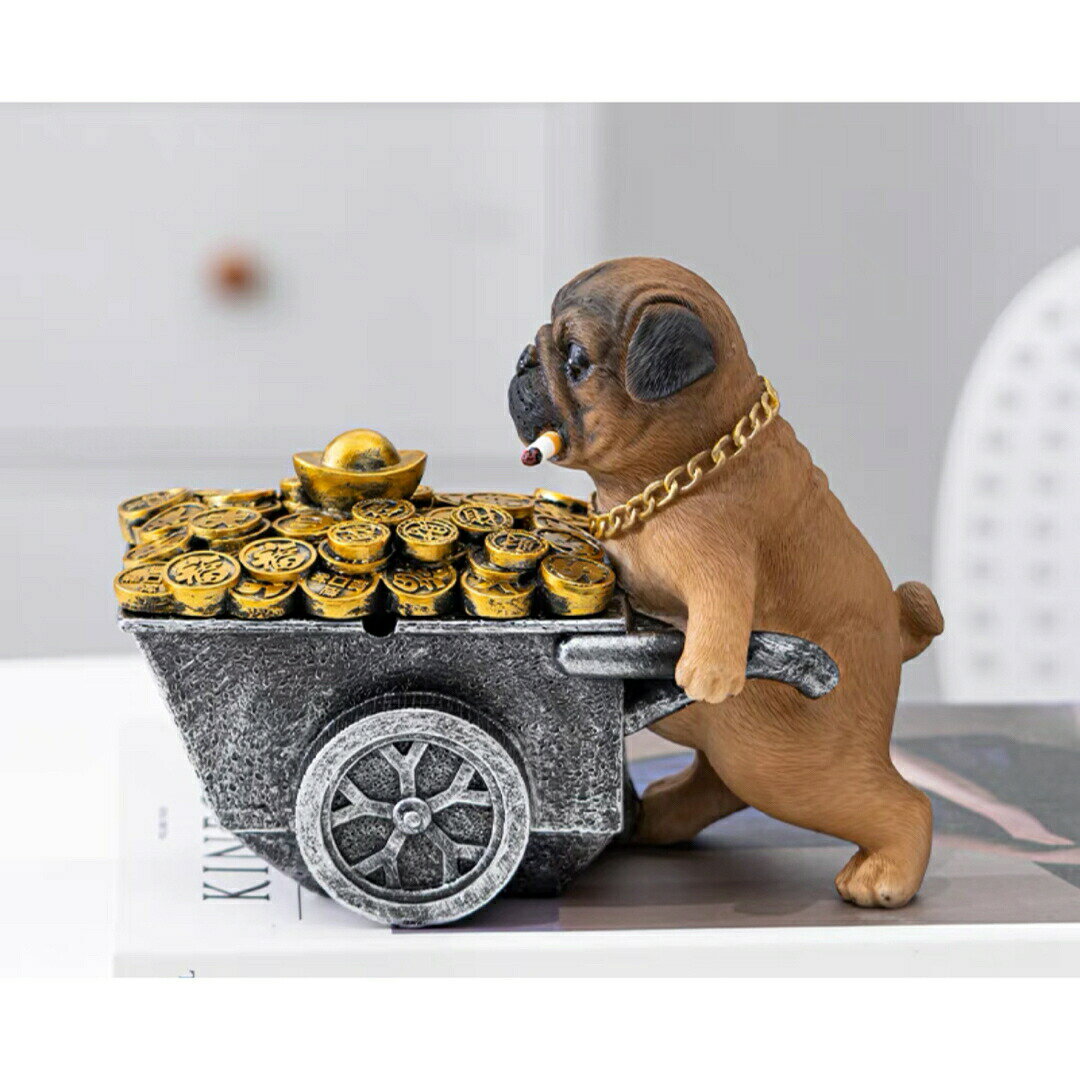 犬型 灰皿 イヌ 卓上収納 小物入れ パグ 置物 PUG