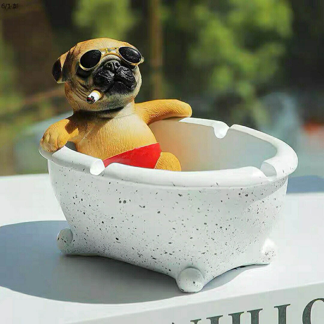 犬型 灰皿 イヌ 卓上収納 小物入れ パグ 置物 PUG